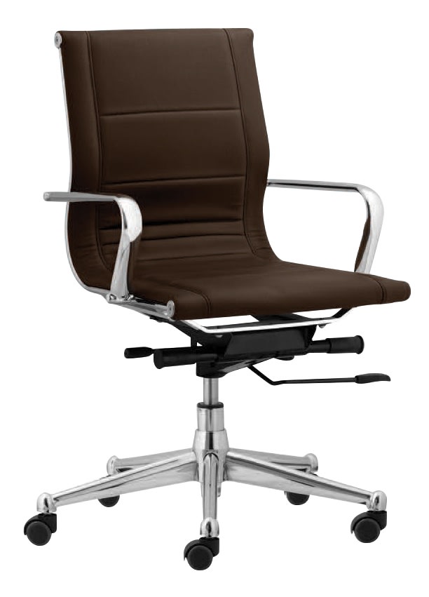 GuestSupply US | Florence Mid Back Task Chair, Brown with Metal